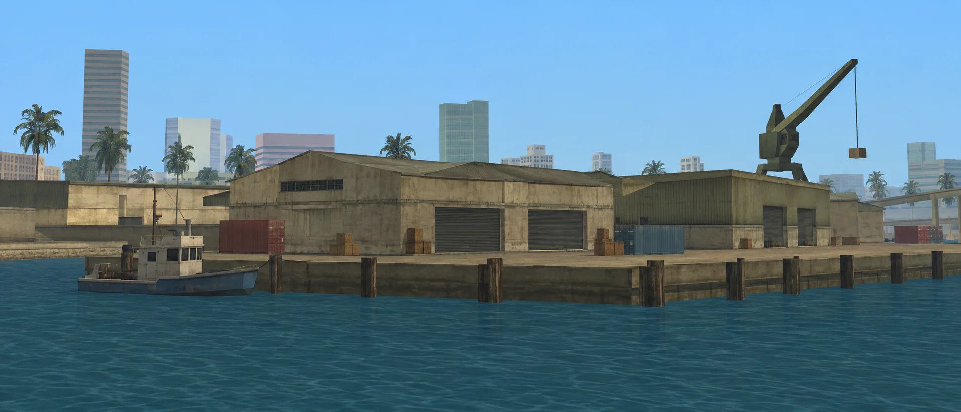 Vice City limanı ve antrepolar